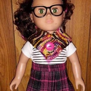 handmade knitted 18 in doll cowl